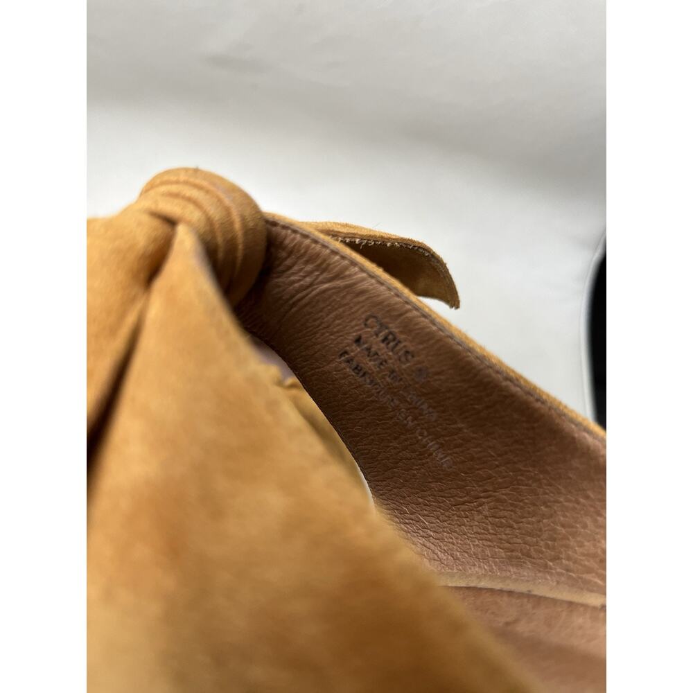 Jeffrey Campbell Cyrus Suede Bow Top Mules Size 9 Mustard Yellow - Picture 15 of 15